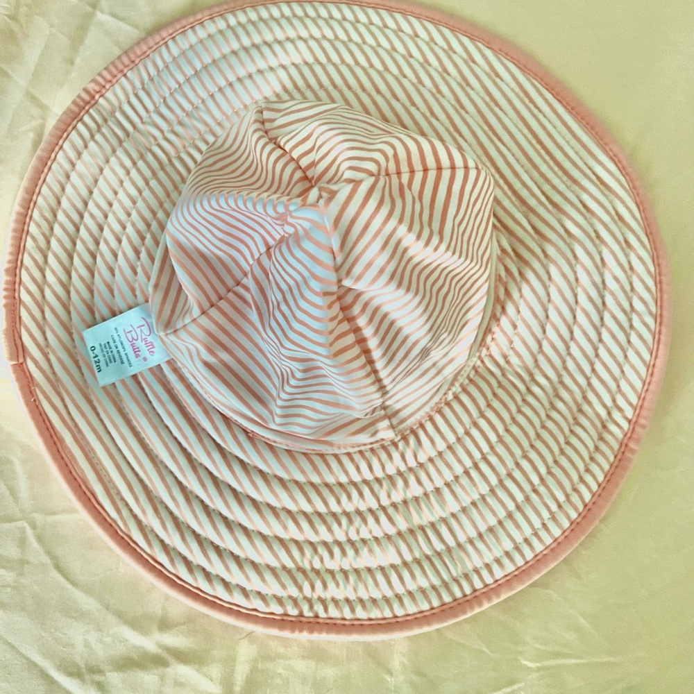 Peach Striped Kids Sun Hat